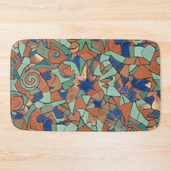 Item preview, Earthy Mosaic Spiral with Turquoise Fragments designed and sold by RidaSalArt.