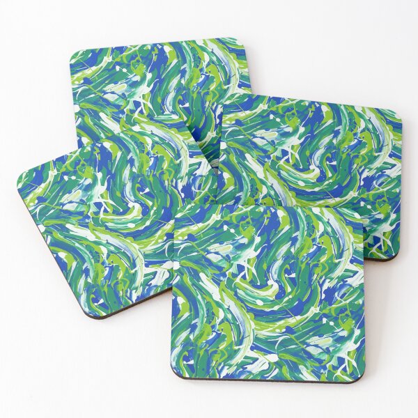 Item preview,  Abstract Energy: Dynamic Green and Blue Swirl Art designed and sold by RidaSalArt.