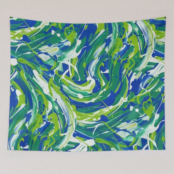 Item preview,  Abstract Energy: Dynamic Green and Blue Swirl Art designed and sold by RidaSalArt.