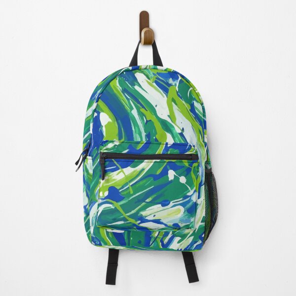 Item preview, Abstract Energy: Dynamic Green and Blue Swirl Art designed and sold by RidaSalArt.