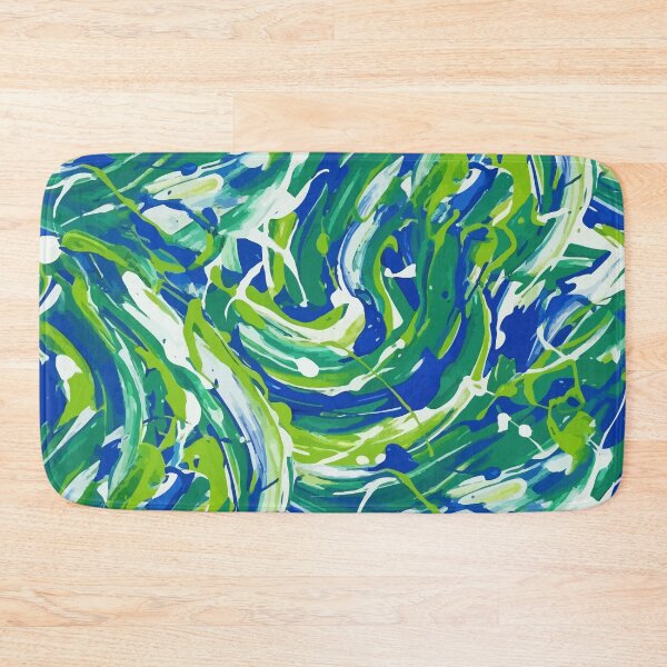 Item preview,  Abstract Energy: Dynamic Green and Blue Swirl Art designed and sold by RidaSalArt.