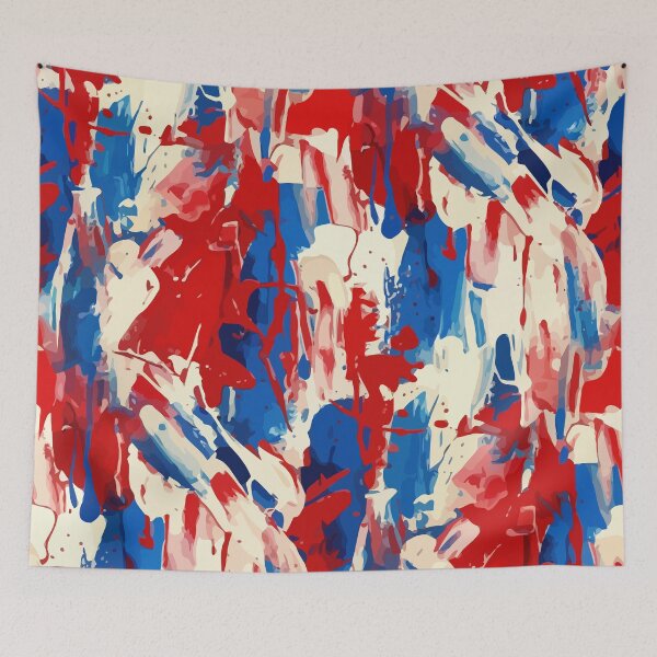 Item preview, Passionate Splashes: Red, White, and Blue Abstract Art designed and sold by RidaSalArt.