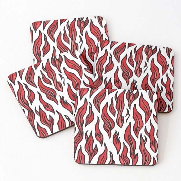 Item preview, Fierce Red Flame Pattern on Bold Black Background designed and sold by RidaSalArt.