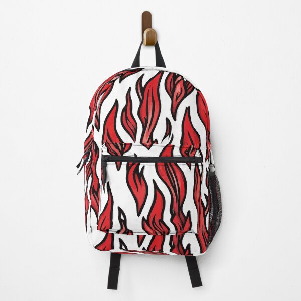 Item preview, Fierce Red Flame Pattern on Bold Black Background designed and sold by RidaSalArt.