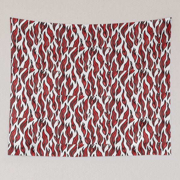 Item preview, Fierce Red Flame Pattern on Bold Black Background designed and sold by RidaSalArt.