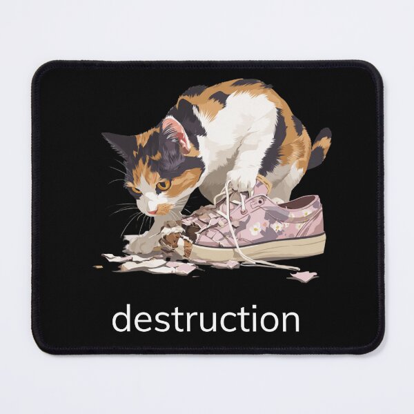 Item preview, Animal Groups: Cat Destruction White Text designed and sold by WhimsyWildWear.