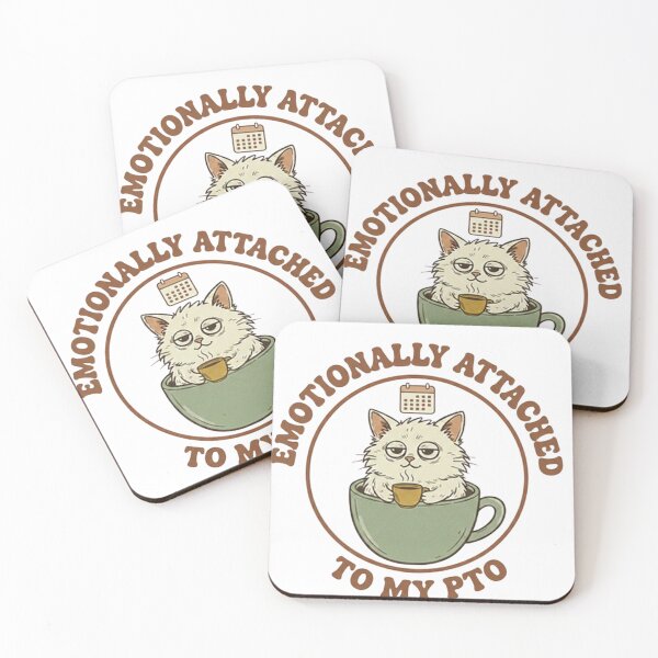 Item preview, Emotionally Attached to My PTO Funny Office Cat designed and sold by CozyPanicStudio.