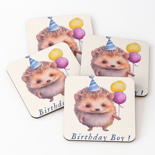 Item preview, Cute Hedgehog Birthday Boy | Woodland Animal Party Balloon Art designed and sold by Tokraz-art.