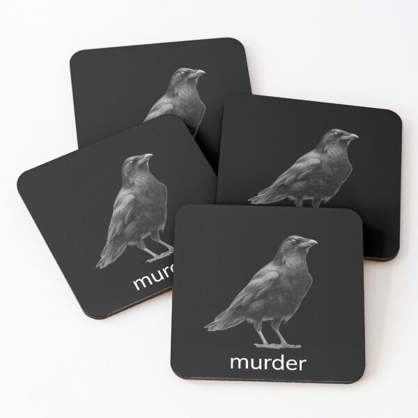 Item preview, Animal Groups: Crow Murder Candid White Text designed and sold by WhimsyWildWear.
