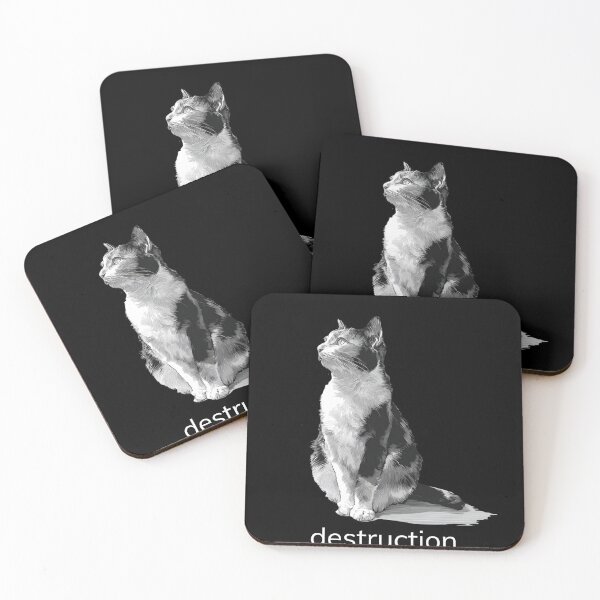 Item preview, Animal Groups: Cat Destruction Candid White Text designed and sold by WhimsyWildWear.