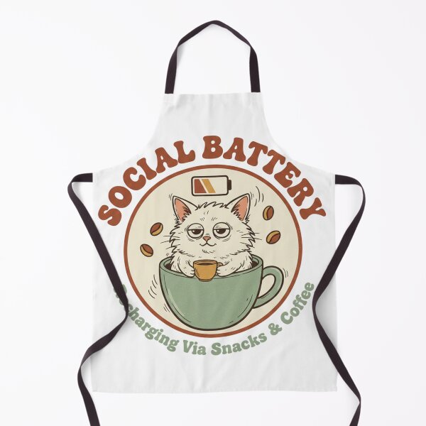 Item preview, Social Battery Recharging Via Snacks and Coffee Introvert Cat designed and sold by CozyPanicStudio.
