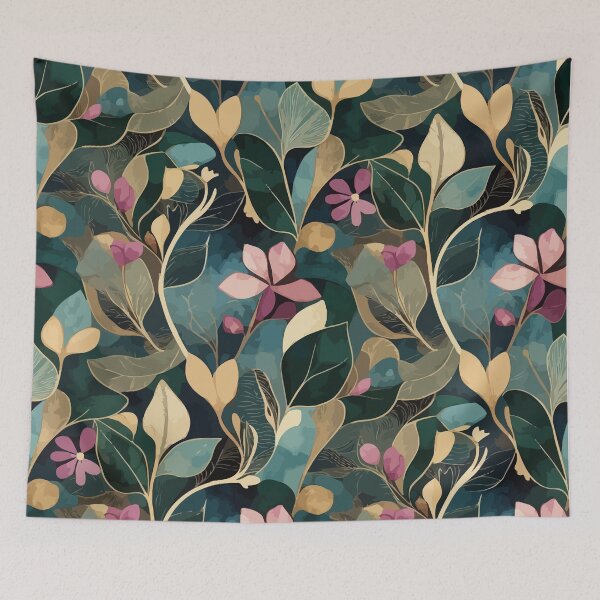Item preview, Elegant Botanical Pattern with Abstract Leaves & Floral Shapes | Modern Seamless Nature Design designed and sold by RidaSalArt.