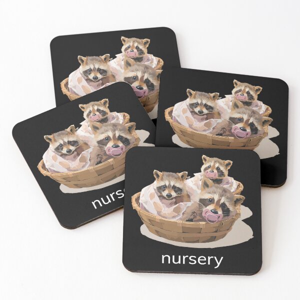 Item preview, Animal Groups: Raccoon Nursery White Text designed and sold by WhimsyWildWear.