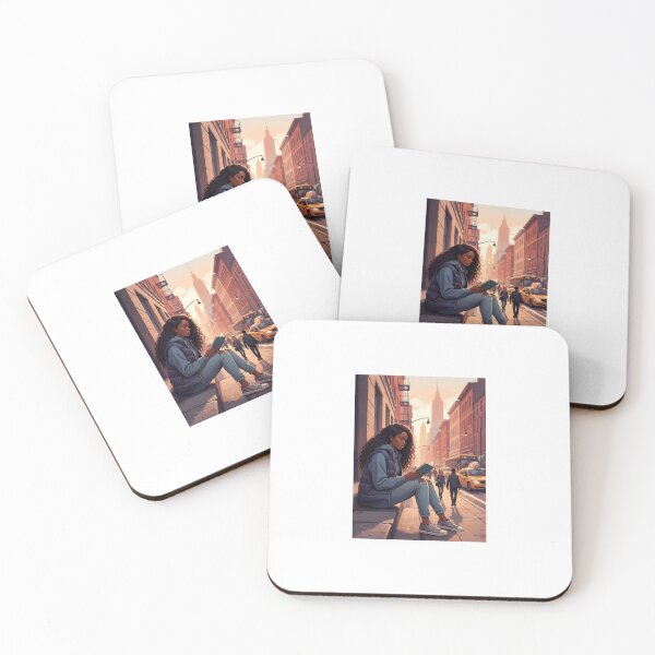 Item preview, Cozy reader: book on a stoop designed and sold by SoftUrbanArt.