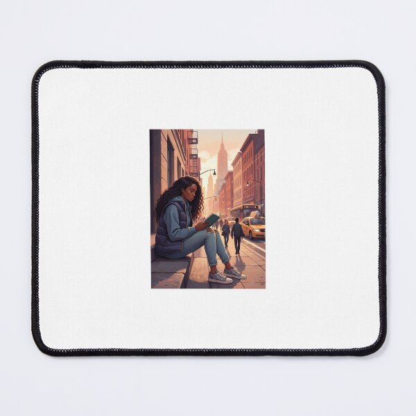 Item preview, Cozy reader: book on a stoop designed and sold by SoftUrbanArt.