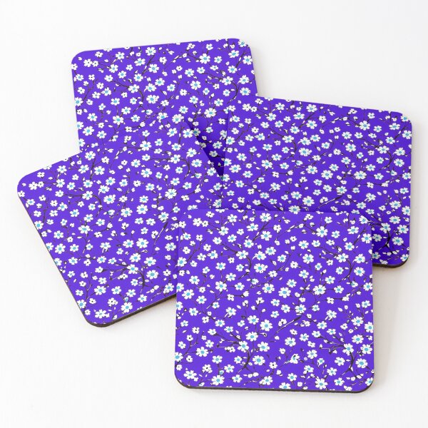 Item preview, Cobalt Blue Cartoon Daisies Floral Spring Print designed and sold by BeJolley.