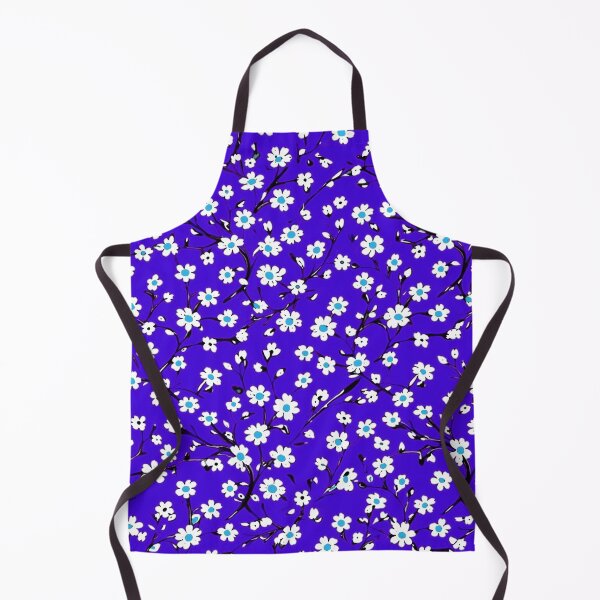Item preview, Cobalt Blue Cartoon Daisies Floral Spring Print designed and sold by BeJolley.