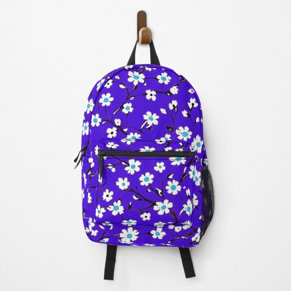 Item preview, Cobalt Blue Cartoon Daisies Floral Spring Print designed and sold by BeJolley.