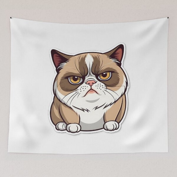 Item preview, Funny Grumpy Cat Cartoon Meme - 8 designed and sold by RELAX STATION.