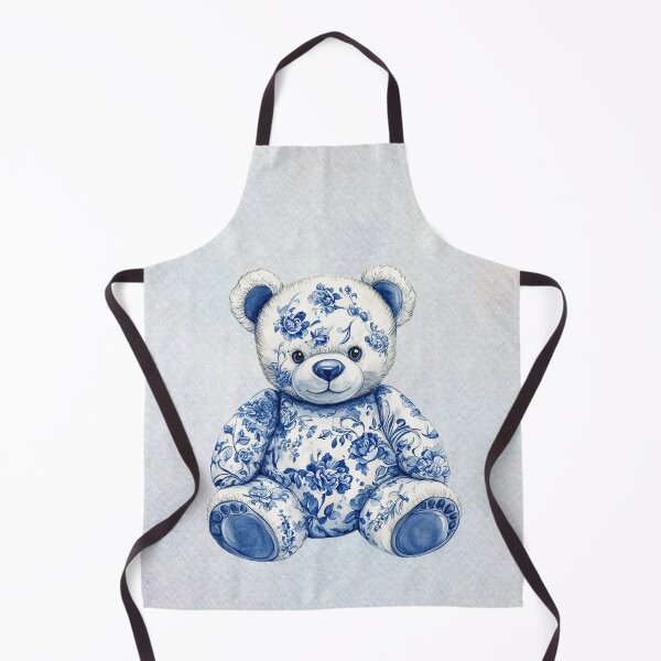 Item preview, Blue Floral Teddy Bear – Vintage Cottagecore Plush Aesthetic Design designed and sold by MysticOzzy.