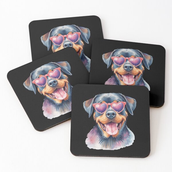 Item preview, Cool Rottweiler with Heart Sunglasses – Cute Rottie Dog Lover Design designed and sold by Silaris Designs.