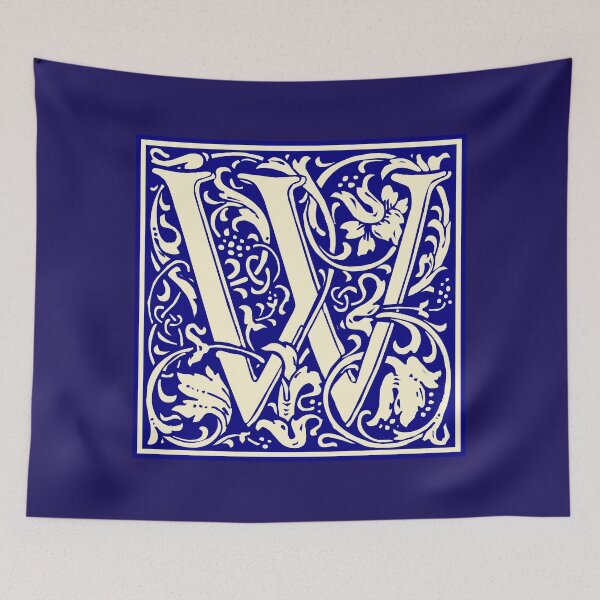 Item preview, William Morris Vintage Letter W Monogram Initial Blue designed and sold by Jeallan Designs.