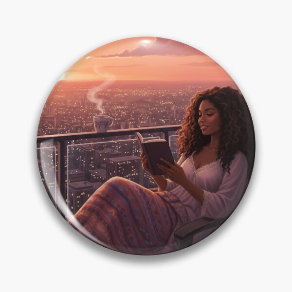 Item preview, Cozy reader: tea and sunset designed and sold by SoftUrbanArt.