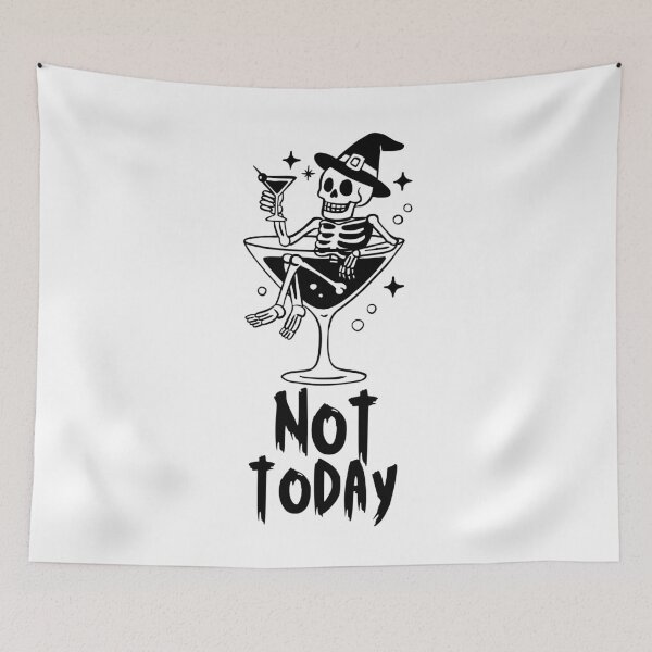 Item preview, Not Today Skeleton Cocktail – Funny Halloween Witch Skeleton Design designed and sold by Karim-Karem.