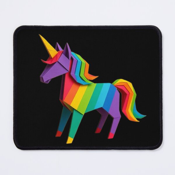Item preview, Rainbow Origami Unicorn - 3D Geometric Paper Art Aesthetic designed and sold by RohiMade.