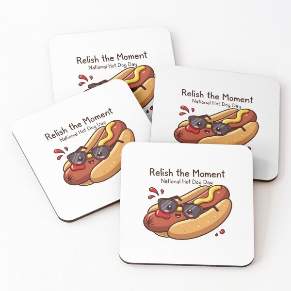 Item preview, Celebrate National Hot Dog Day with a fun hot dog graphic featuring sunglasses and mustard designed and sold by SpaceartLilu.