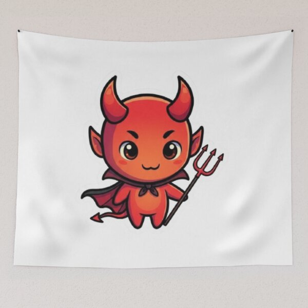 Item preview, Cute Devil with Trident Sticker designed and sold by Mojbin.