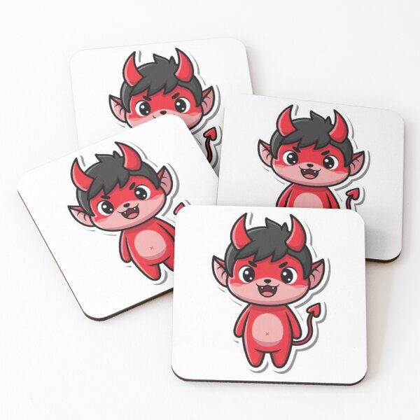 Item preview, Cute Angry Devil Sticker – Kawaii Red Demon Cartoon designed and sold by Mojbin.