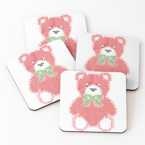 Item preview, Cross Stitch Christmas Red Green Teddy Bear designed and sold by taylorkem.