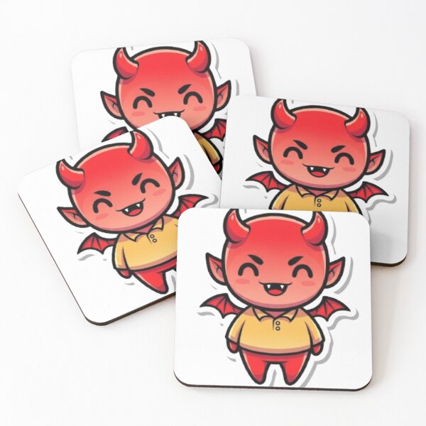 Item preview, Minimal Devil Horns Sticker – Cute Kawaii Red Demon Detail designed and sold by Mojbin.