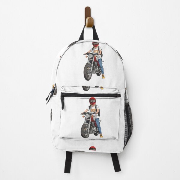 Item preview, Retro Motorbike Rider with Red Helmet, Road Trip, Adventure, Travel,Two Wheels, Transportation designed and sold by HaroonArtistic.