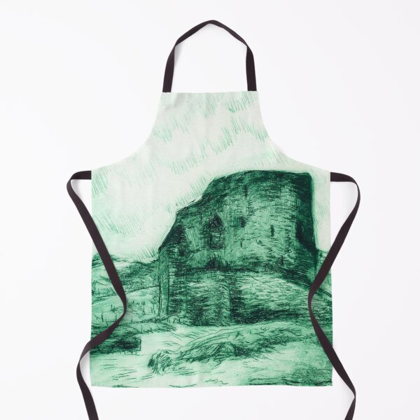 Item preview, Dry Point Print of Castell Dolbadarn Castle, Llanberis, North Wales in Phthalo Green designed and sold by LymphomaLass.