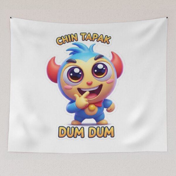 Item preview, Chin Tapak Dum Dum Cute Monster Sticker designed and sold by Mojbin.