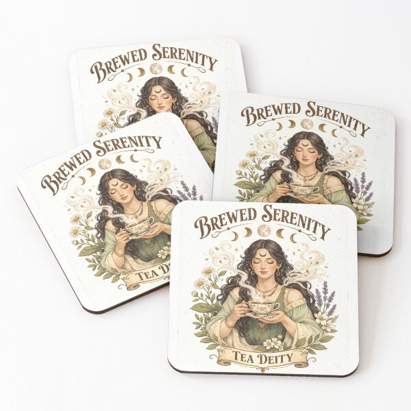 Item preview, Brewed Serenity – Tea Deity Goddess Illustration designed and sold by SoftThreatCo .