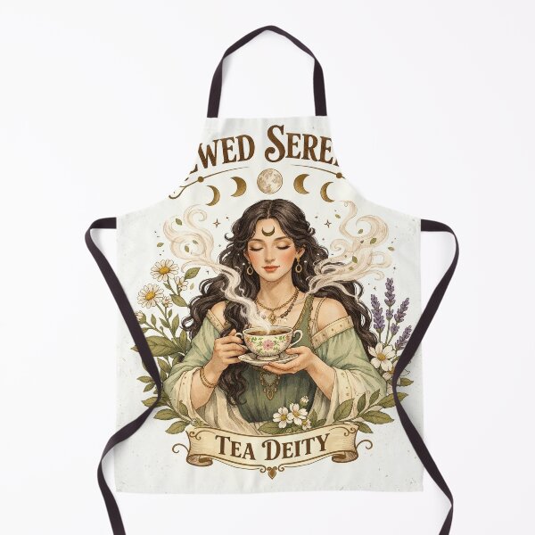Item preview, Brewed Serenity – Tea Deity Goddess Illustration designed and sold by SoftThreatCo .
