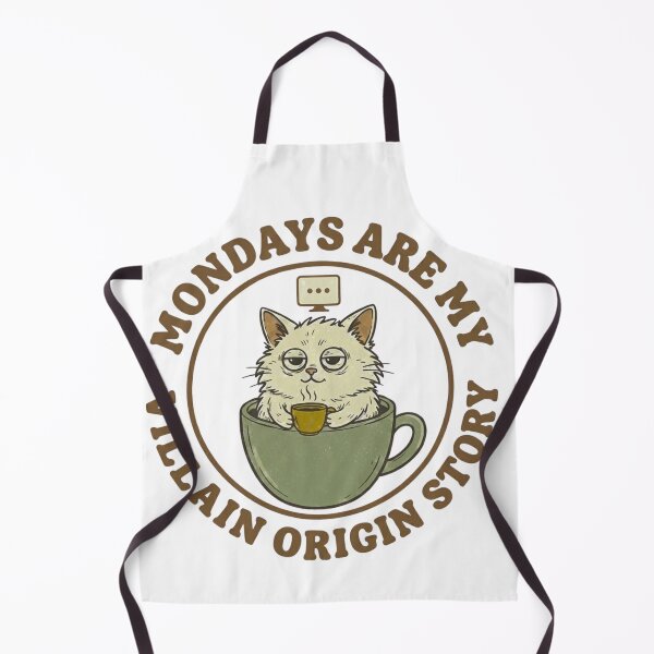 Item preview, Mondays Are My Villain Origin Story Funny Cat Coffee designed and sold by CozyPanicStudio.