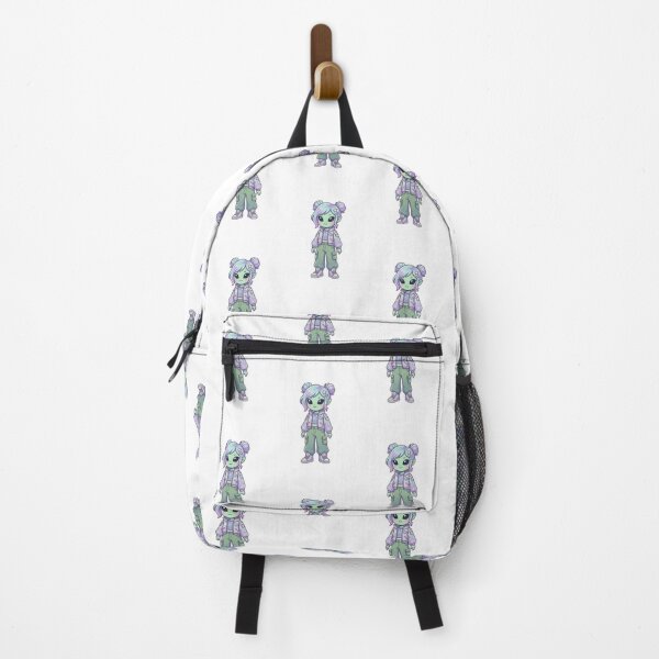 Item preview, Cute Green Alien Girl with Blue and Purple Hair designed and sold by CosmicCutouts.