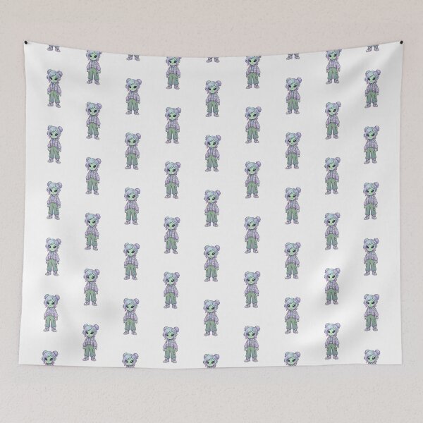 Item preview, Cute Green Alien Girl with Blue and Purple Hair designed and sold by CosmicCutouts.