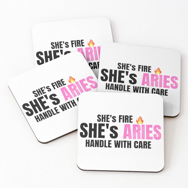Item preview, She’s Fire She’s Aries – Bold Feminine Zodiac Quote, Aries Woman Design designed and sold by Aisha Creates.