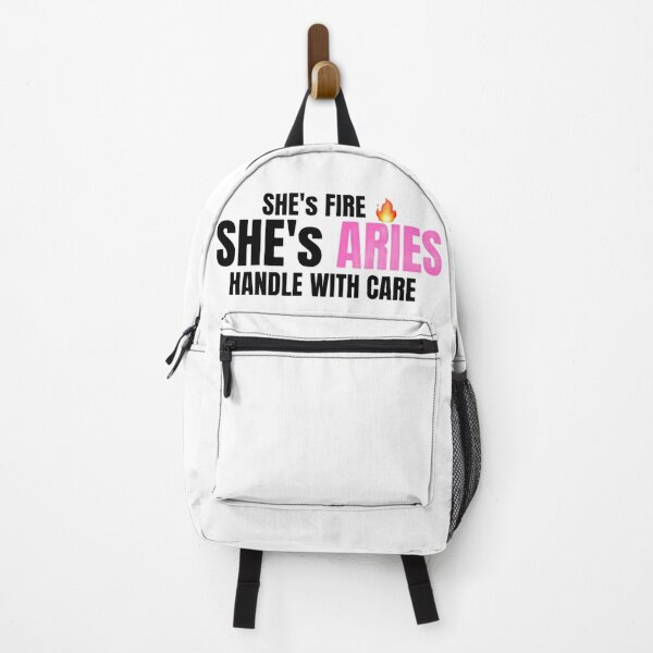 Item preview, She’s Fire She’s Aries – Bold Feminine Zodiac Quote, Aries Woman Design designed and sold by Aisha Creates.