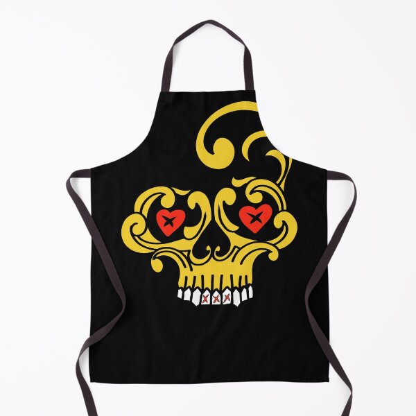 Item preview, Sugar Skull with Heart Eyes - Ornate Yellow Día de los Muertos Calavera Art designed and sold by Urban Muse And Sultry Hues.