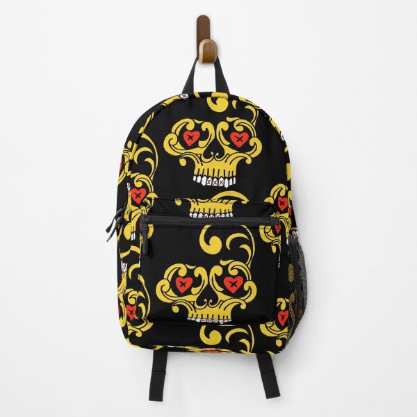 Item preview, Sugar Skull with Heart Eyes - Ornate Yellow Día de los Muertos Calavera Art designed and sold by Urban Muse And Sultry Hues.