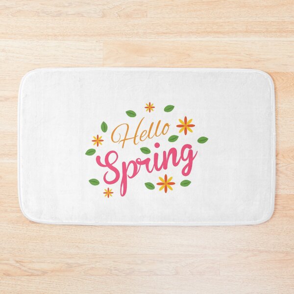 Item preview, Hello Spring Floral Cute Typography Design designed and sold by CozyMomDesigns.
