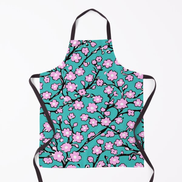 Item preview, Pink Cherry Blossoms Spring Print on Seafoam Green designed and sold by BeJolley.