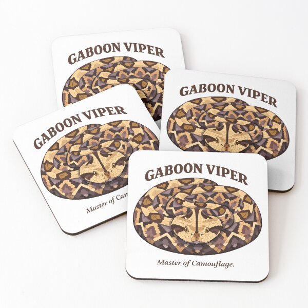 Item preview, Gaboon Viper Camouflage Coiled Forest Predator designed and sold by WildlifeInc.