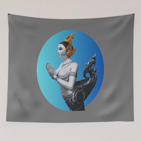 Item preview, Thailand B&W Kinnaree Light Blue designed and sold by Linklandiya.